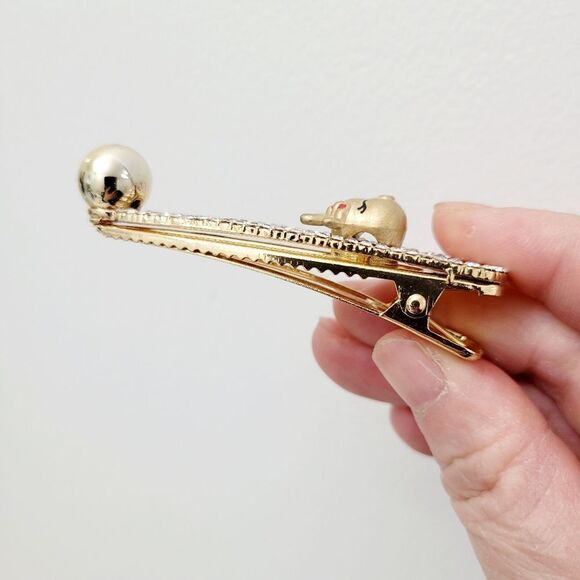 2/$20 Brand New Gold Tone Rhinestone Deer Hair Clip - Picture 3 of 5